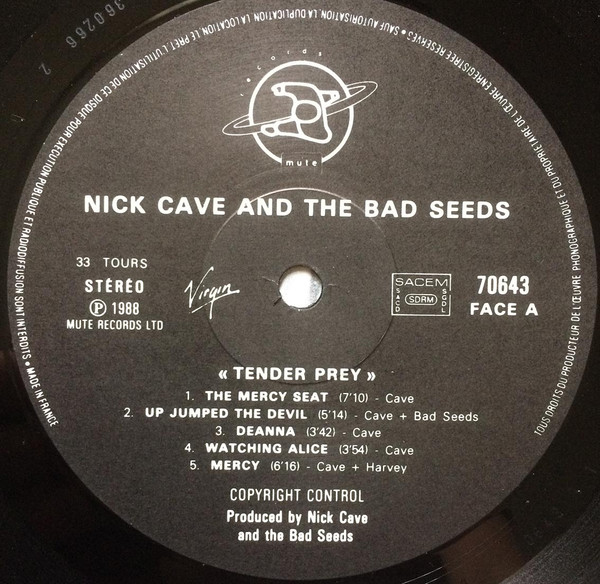 Cover zu Nick Cave & The Bad Seeds - Tender Prey | Vinyl, LP, Album | Rock | France