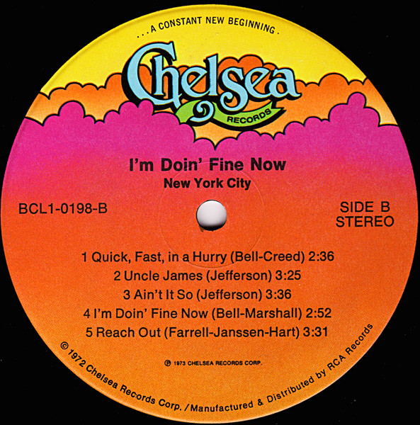 Cover zu New York City - I'm Doin' Fine Now | 1973 | Vinyl, LP, Album | Funk / Soul | US