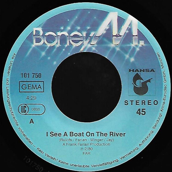 Cover zu Boney M. - I See A Boat On The River / My Friend Jack | 1980 | Vinyl, Stereo, 45 RPM, 7