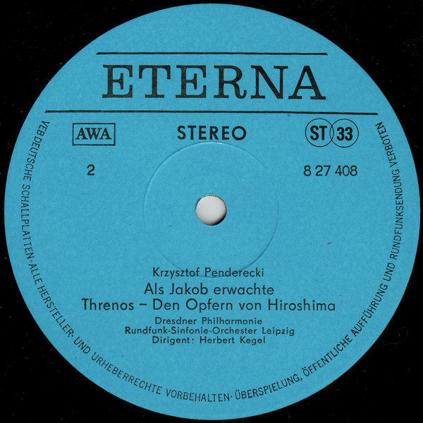 Cover zu Krzysztof Penderecki - Wanda Wilkomirska, Burkhard Glaetzner, Dresdner Philharmonie, Rundfunk-Sinfonie-Orchester Leipzig, Herbert Kegel - Capriccio Für Violine Und Orchester / Capriccio Für