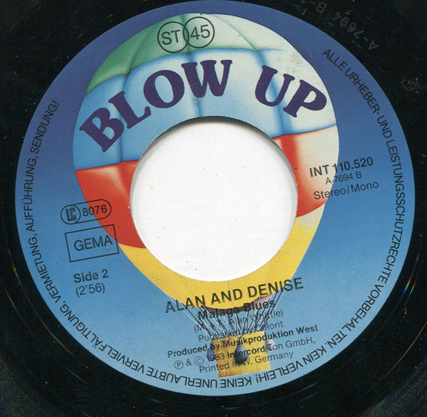 Cover zu Alan And Denise - Rummenigge | 1983 | Vinyl, Stereo, 45 RPM, 7
