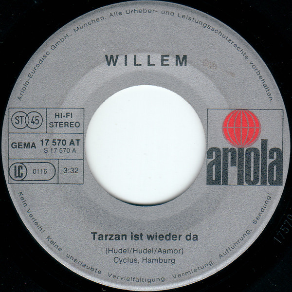 Cover zu Willem (2) - Tarzan Ist Wieder Da | 1976 | Vinyl, Stereo, 45 RPM, 7