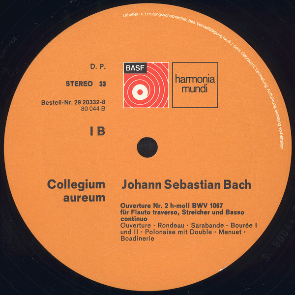 Cover zu Johann Sebastian Bach, Collegium Aureum - Vier Ouvertüren | Vinyl, LP, Album, Stereo, Reissue | Classical | Germany
