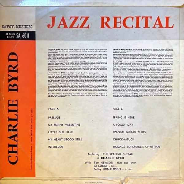 Bild Charlie Byrd – Jazz Recital | Vinyl, LP, Album | Jazz | France Schallplatten Ankauf