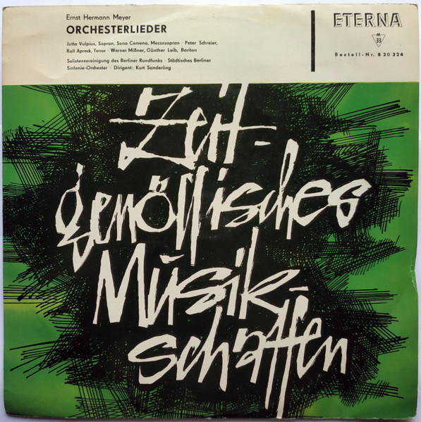 Bild Ernst Hermann Meyer, Jutta Vulpius, Soňa Červená, Peter Schreier, Rolf Apreck, Werner Mißner, Günther Leib, Solistenvereinigung des Berliner Rundfunks, Berliner Sinfonie Orchester, Kurt Sand Schallplatten Ankauf