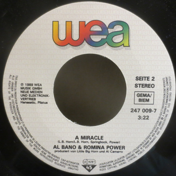 Cover zu Al Bano & Romina Power - Cara Terra Mia | 1989 | Vinyl, 45 RPM, 7