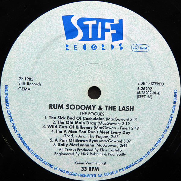 Cover zu The Pogues - Rum Sodomy & The Lash | 1985 | Vinyl, LP, Album | Rock, Folk, World, & Country | Germany