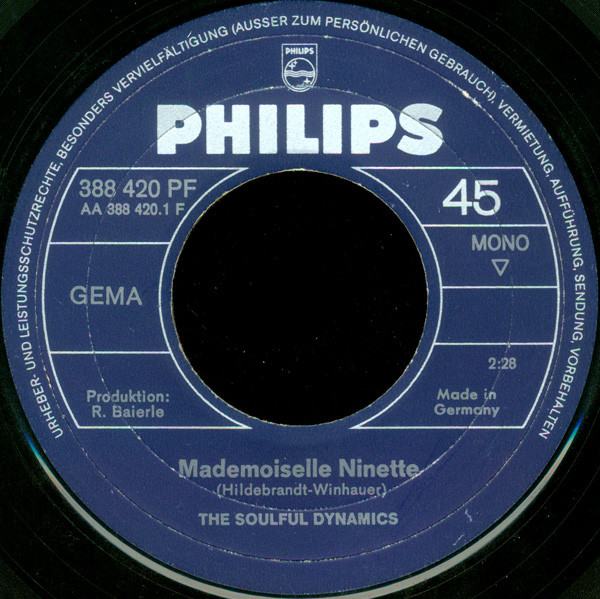 Cover zu Soulful Dynamics - Mademoiselle Ninette | 1969 | Vinyl, 45 RPM, 7