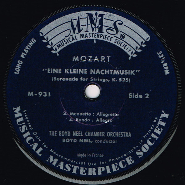 Cover zu Wolfgang Amadeus Mozart, The Boyd Neel Chamber Orchestra, Boyd Neel - Eine Kleine Nachtmusik | 1961 | Vinyl, LP, 7