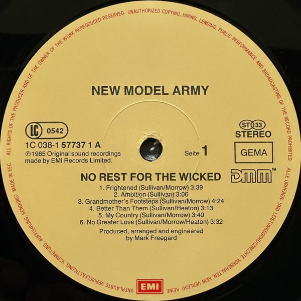Cover zu New Model Army - No Rest For The Wicked | Vinyl, LP, Album | Rock | Europe