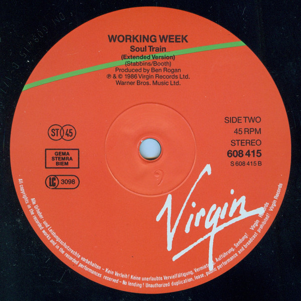 Cover zu Working Week - Too Much Time | 1986 | Vinyl, Stereo, 12