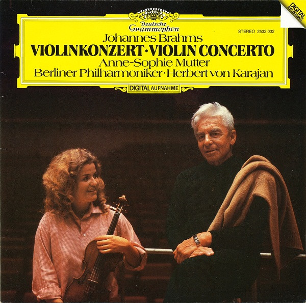 Bild Johannes Brahms, Anne-Sophie Mutter, Berliner Philharmoniker · Herbert von Karajan – Violinkonzert = Violin Concerto | 1982 | Vinyl, LP, Stereo | Classical | Germany Schallplatten Ankauf