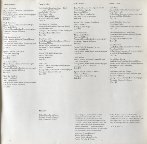Cover zu André Heller - Bei Lebendigem Leib. | Vinyl, LP, Album, Stereo | Non-Music, Folk, World, & Country | Germany