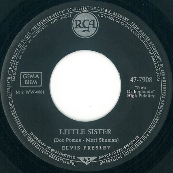 Cover zu Elvis Presley - Little Sister / His Latest Flame | 1961 | Vinyl, 45 RPM, 7