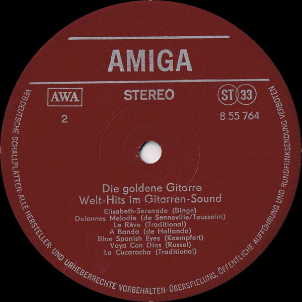 Cover zu AMIGA Studio Orchester - Die Goldene Gitarre (Welt-Hits Im Gitarren-Sound) | 1980 | Vinyl, LP, Album, Stereo | Electronic | German Democratic Republic (GDR)