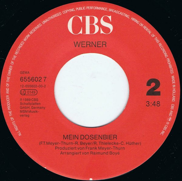 Cover zu Werner (9) - Pump Ab Das Bier | 1990 | Vinyl, 45 RPM, 7
