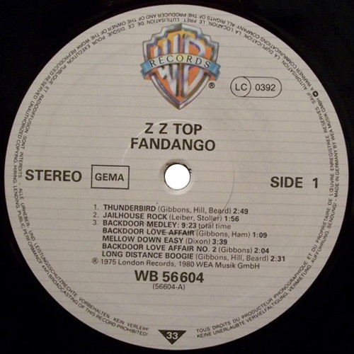 Cover zu ZZ Top - Fandango! | Vinyl, LP, Album, Stereo, Reissue | Rock | Germany