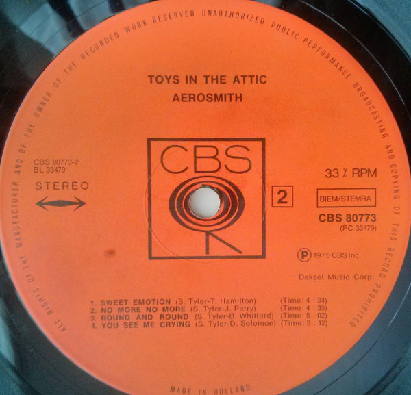 Cover zu Aerosmith - Toys In The Attic | 1975 | LP, Album | Rock | Europe