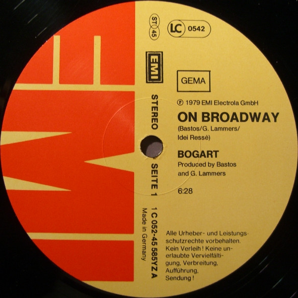 Cover zu Bogart (3) - On Broadway | 1979 | Vinyl, Stereo, 12