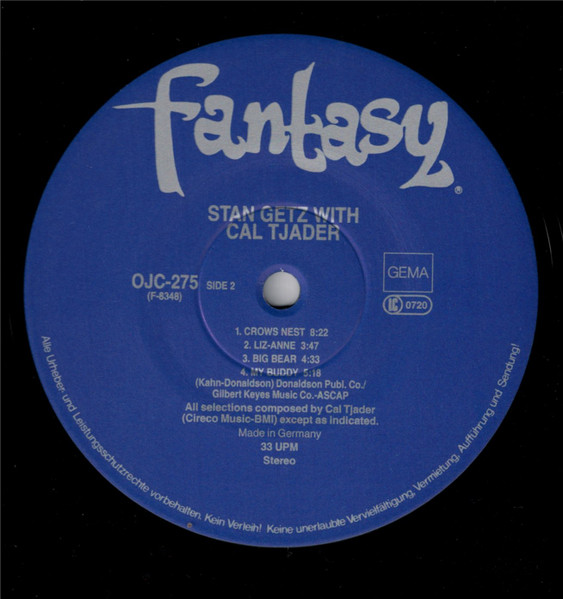 Cover zu Stan Getz - Stan Getz With Cal Tjader | Vinyl, LP, Album, Stereo, Reissue, Remastered | Jazz, Latin | Germany