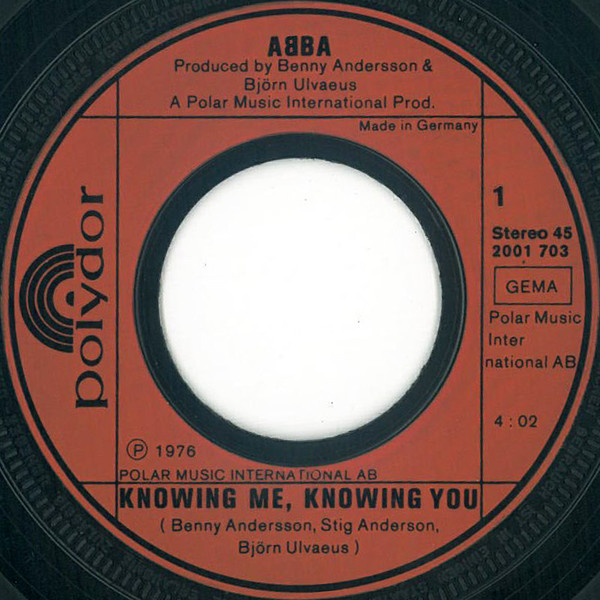 Cover zu ABBA - Knowing Me, Knowing You | 1977 | Vinyl, Stereo, 45 RPM, 7