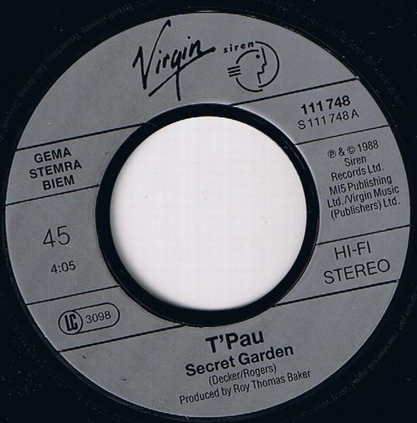 Cover zu T'Pau - Secret Garden | 1988 | Vinyl, Stereo, 45 RPM, 7