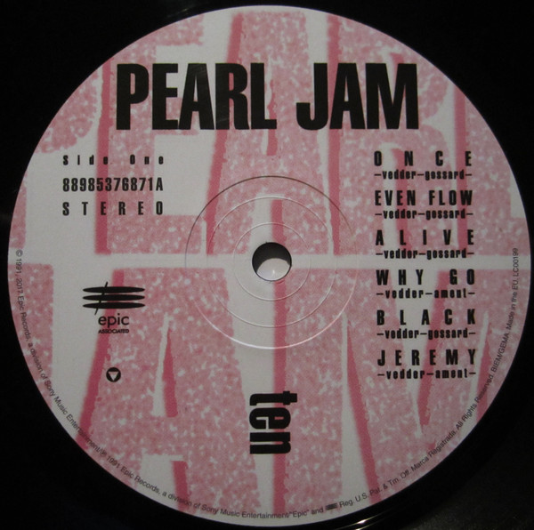 Cover zu Pearl Jam - Ten | Vinyl, LP, Album, Stereo, Reissue | Rock | Europe