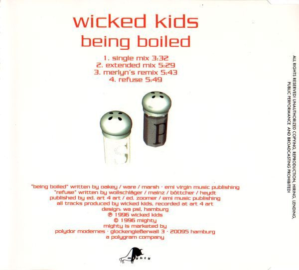 Cover zu 6 Wicked Kids - Being Boiled | 1996 | CD, Maxi-Single | Electronic | Germany