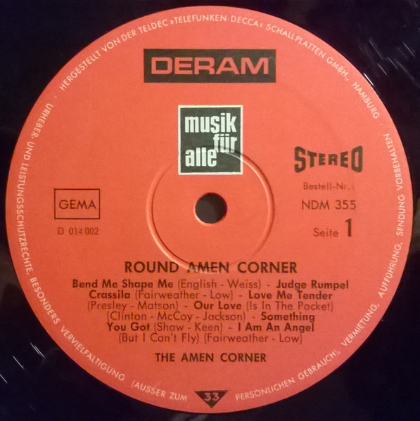 Cover zu Amen Corner - Round Amen Corner | Vinyl, LP, Album, Stereo | Rock | Germany