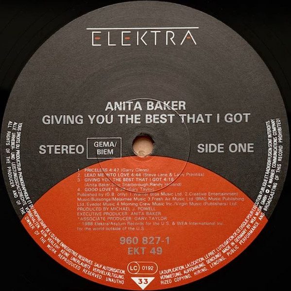 Cover zu Anita Baker - Giving You The Best That I Got | 1988 | Vinyl, LP, Album, Stereo | Jazz, Funk / Soul | UK & Europe