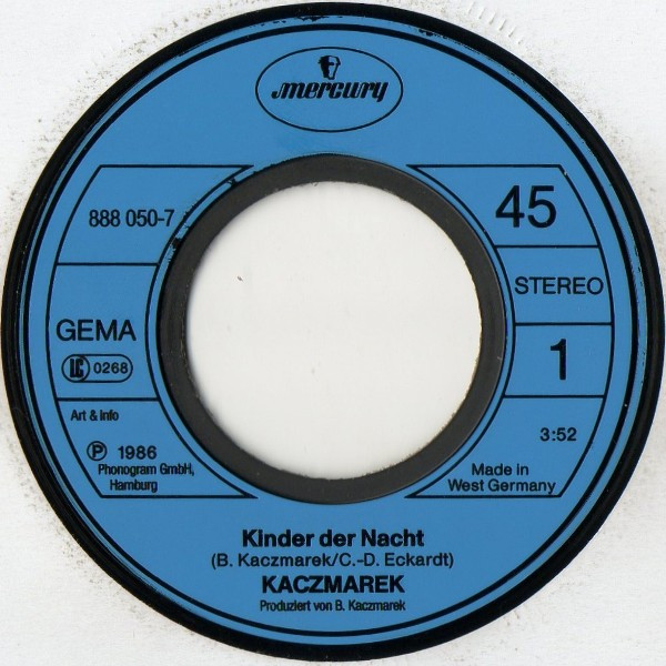 Cover zu Bernd Kaczmarek - Kinder Der Nacht | 1986 | Vinyl, 45 RPM, 7