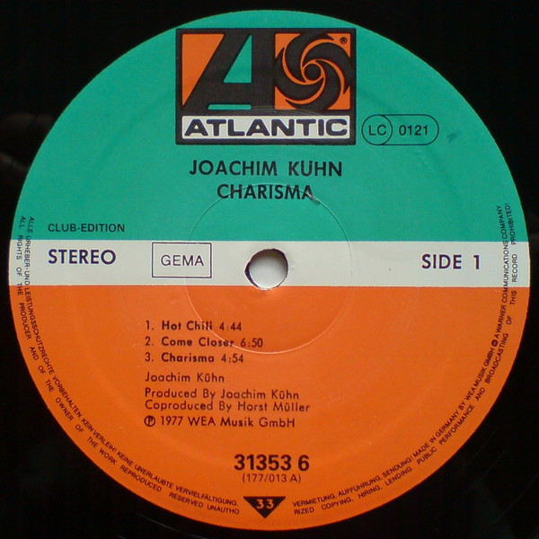 Cover zu Joachim Kühn - Charisma | 1977 | Vinyl, LP, Club Edition | Jazz | Germany
