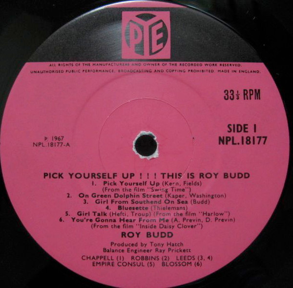 Cover zu Roy Budd - Pick Yourself Up ! ! ! This Is Roy Budd | 1967 | Vinyl, LP, Album, Mono | Jazz | UK