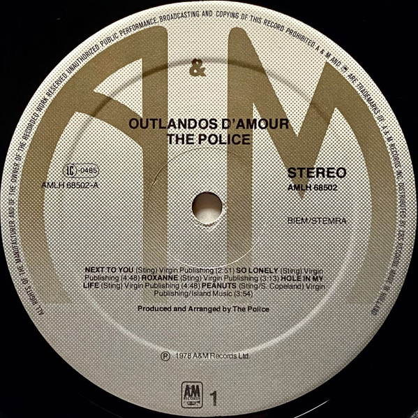 Bild The Police – Outlandos D’Amour | 1978 | LP, Album | Rock | Europe Schallplatten Ankauf