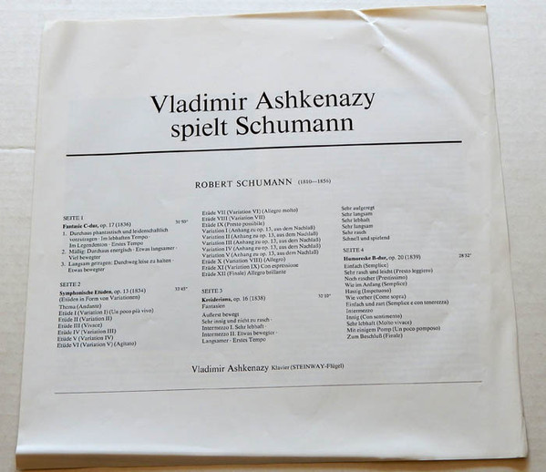 Bild Vladimir Ashkenazy, Robert Schumann – Vladimir Ashkenazy Spielt Schumann | Vinyl, LP, Compilation, Box Set | Classical | Germany Schallplatten Ankauf