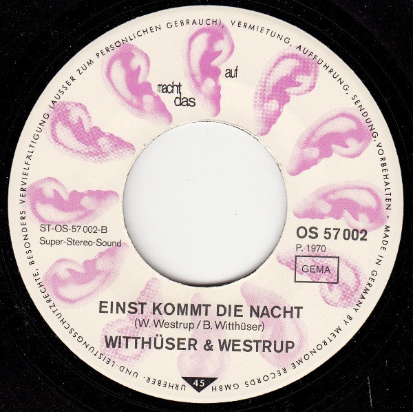 Cover zu Witthüser & Westrupp - Einst Kommt Die Nacht / Wer Schwimmt Dort (Flipper) | 1970 | Vinyl, 45 RPM, 7