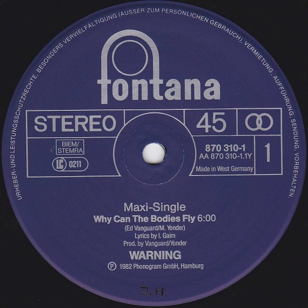Cover zu Warning (2) - Why Can The Bodies Fly | 1988 | Vinyl, 12