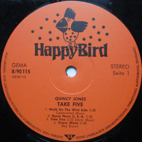 Cover zu Quincy Jones - Take Five | Vinyl, LP, Album, Stereo, Reissue | Jazz | Germany