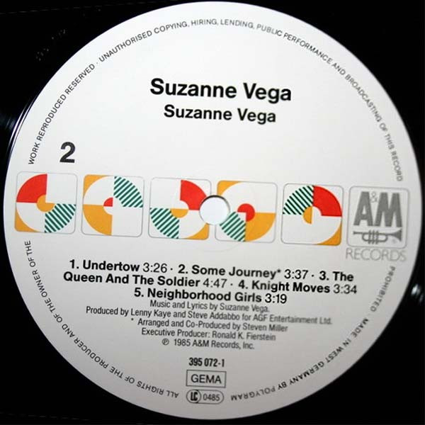 Cover zu Suzanne Vega - Suzanne Vega | 1985 | Vinyl, LP, Album, Whi | Rock | Europe