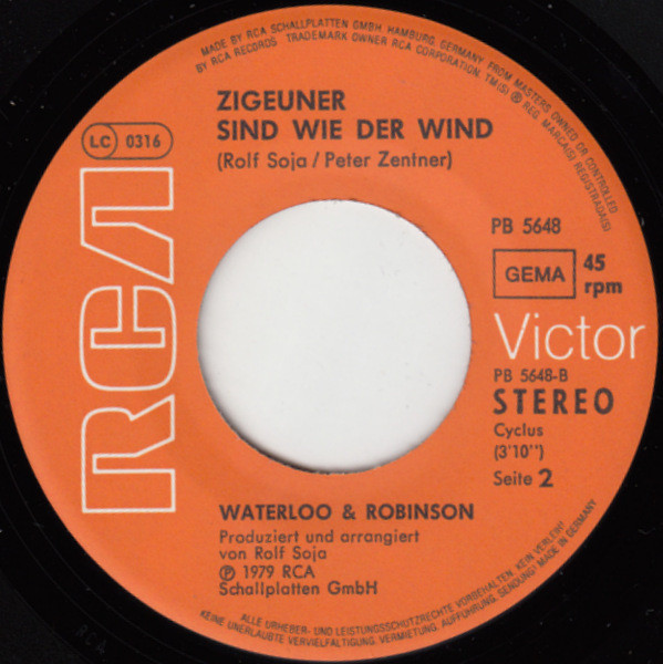 Cover zu Waterloo & Robinson - Ich Denk' Noch Oft An Marianne | 1979 | Vinyl, Stereo, 45 RPM, 7