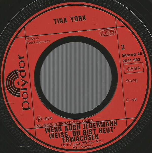 Cover zu Tina York - Ein Mann Wie Du | 1978 | Vinyl, Stereo, 45 RPM, 7