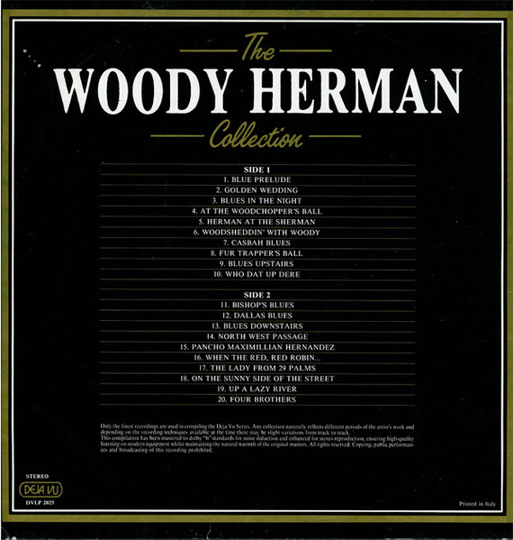 Cover zu Woody Herman - The Woody Herman Collection 20 Golden Greats | Vinyl, LP, Compilation | Jazz | Italy