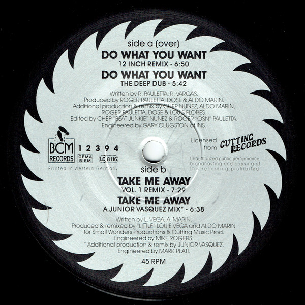 Cover zu 2 In A Room - Do What You Want | 1990 | Vinyl, 12