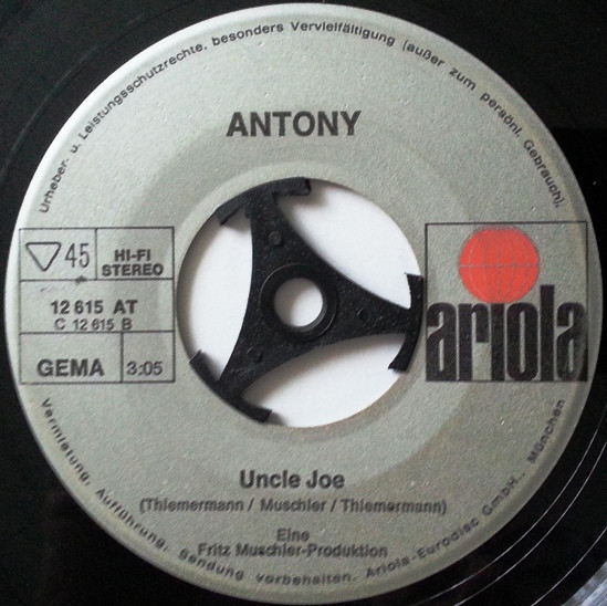 Cover zu Anthony Monn - Es Regnet Nie In Kalifornien | 1973 | Vinyl, 45 RPM, 7
