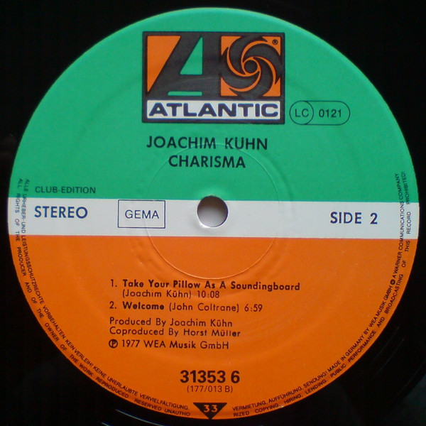 Cover zu Joachim Kühn - Charisma | 1977 | Vinyl, LP, Club Edition | Jazz | Germany