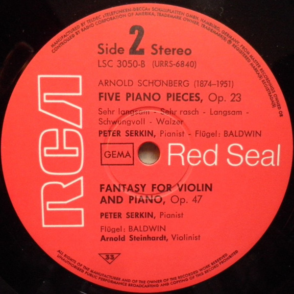 Cover zu Arnold Schoenberg / Peter Serkin, Seiji Ozawa, Chicago Symphony Orchestra - Piano Concerto Op. 42, Piano Pieces Op. 23, Fantasy For Violin And Piano Op. 47 | 1968 | Classical