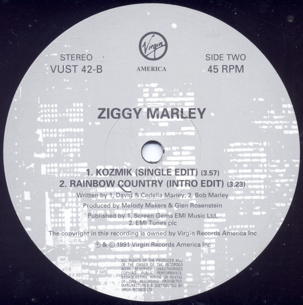 Cover zu Ziggy Marley And The Melody Makers - Kozmik | 1991 | Vinyl, 12