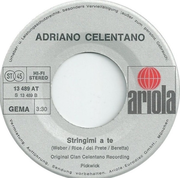 Cover zu Adriano Celentano - Bellissima | 1974 | Vinyl, 45 RPM, 7