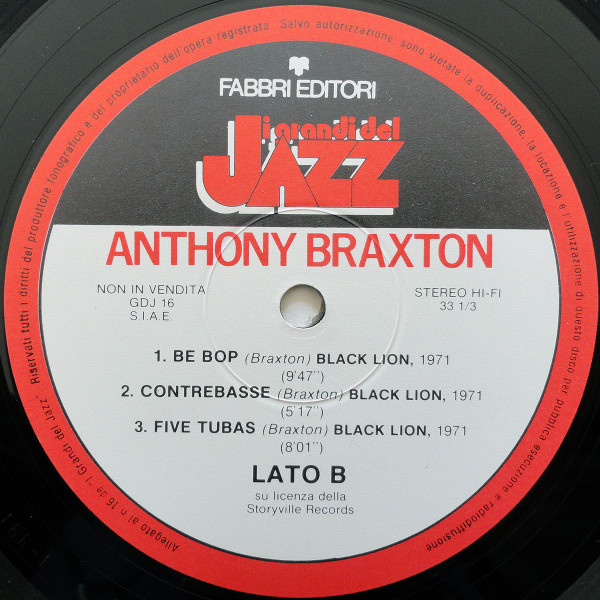 Cover zu Anthony Braxton - Anthony Braxton | 1981 | Vinyl, LP, Album, Repress | Jazz | Italy