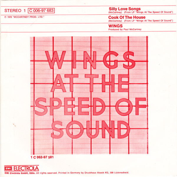 Cover zu Wings (2) - Silly Love Songs | 1976 | Vinyl, Stereo, 45 RPM, 7